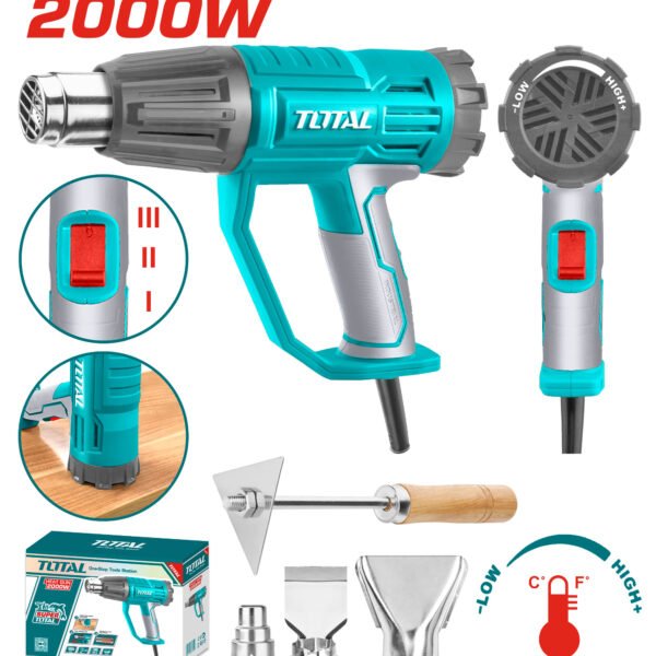 Pistola de Calor Total 2000 W con 4 Accesorios TB20045