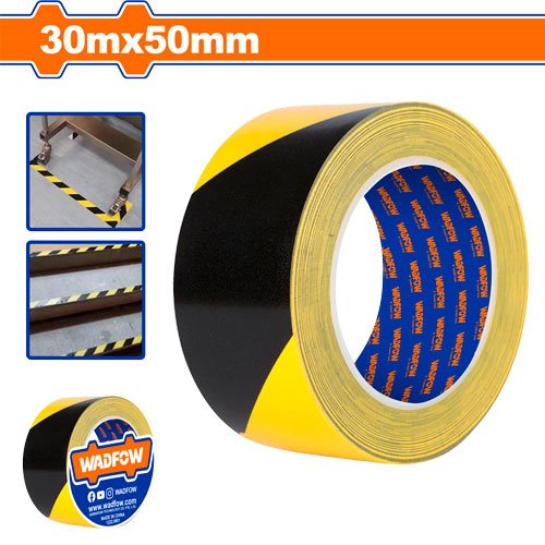 Cinta Adhesiva de Demarcación Amarilla y Negra Wadfow 50 mm × 30 m WPN4H45