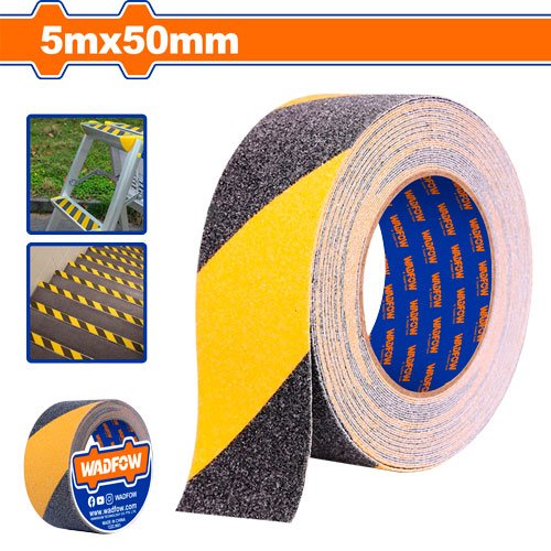 Cinta Antideslizante Amarilla y Negra Wadfow 50 mm × 5 m WVA3560