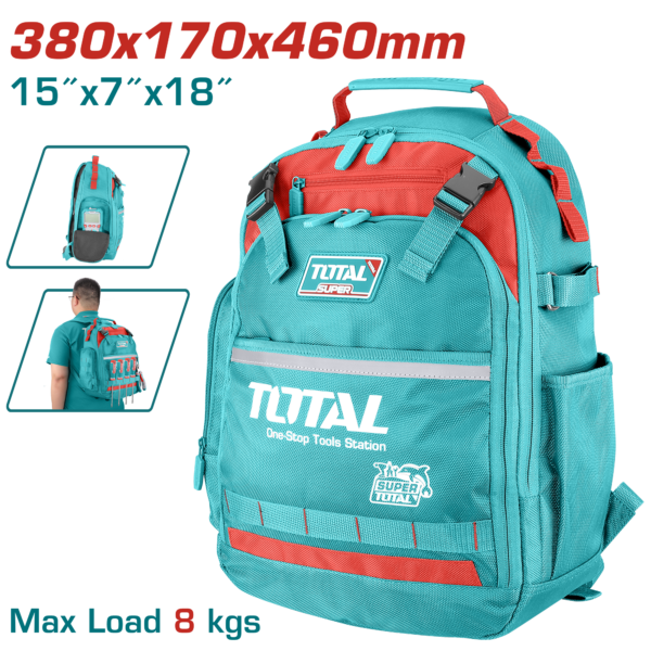 Mochila para Herramientas Total 38 × 17 × 46 cm THBP02025