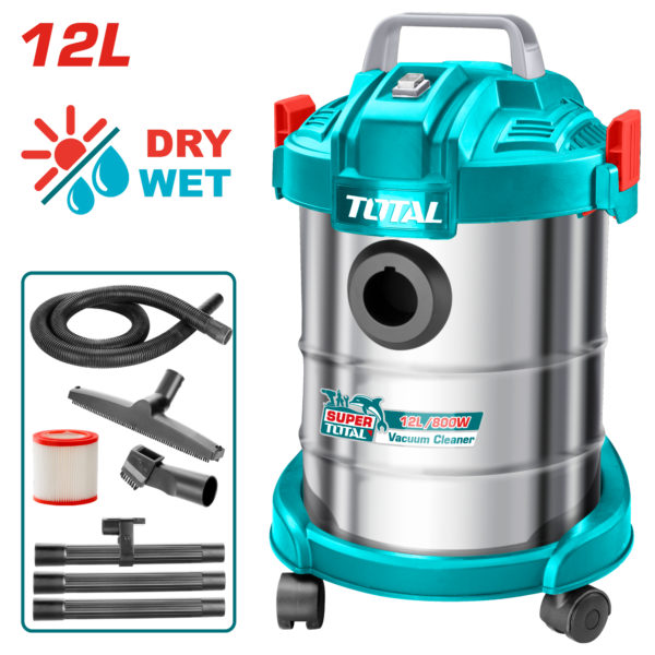 Aspiradora de Polvo y Agua Total 800 W 12 L con Filtro HEPA TVC14122