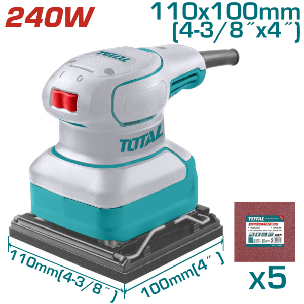 Lijadora Orbital Total 240 W 110 × 100 mm TF2241108
