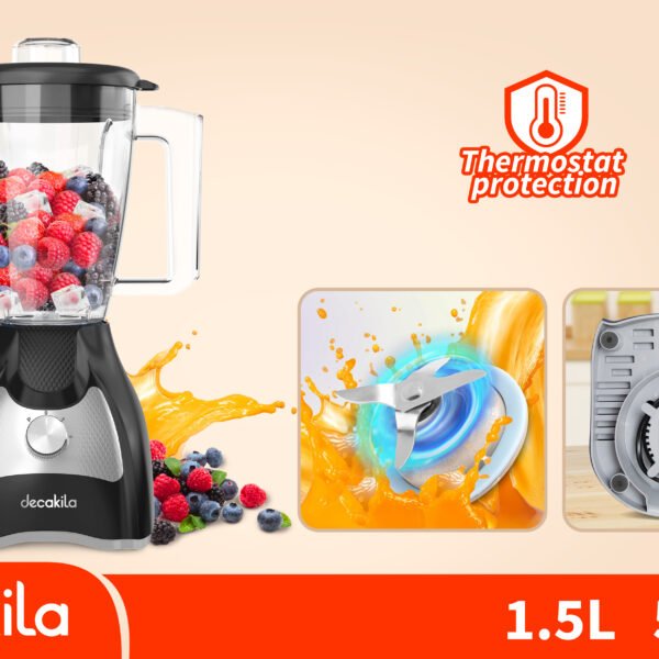 Licuadora Decakila 1,5 L 500 W Negra KEJB043B