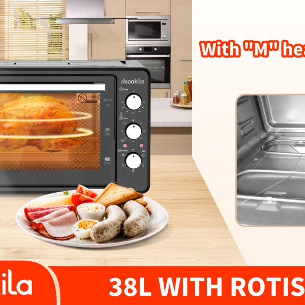 Horno Eléctrico Multifunción Decakila 38 L 1600 W con Rotisserie KEEV024B