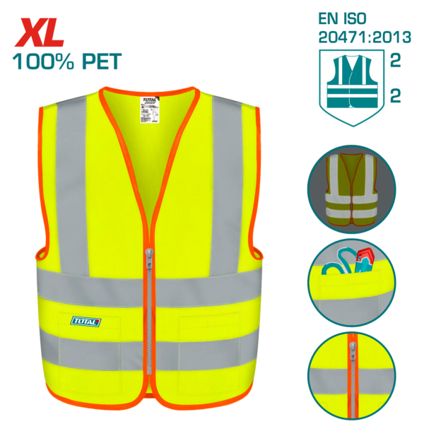 Chaleco Reflectante Amarillo Total Talle XL con Cierre TSP63XL