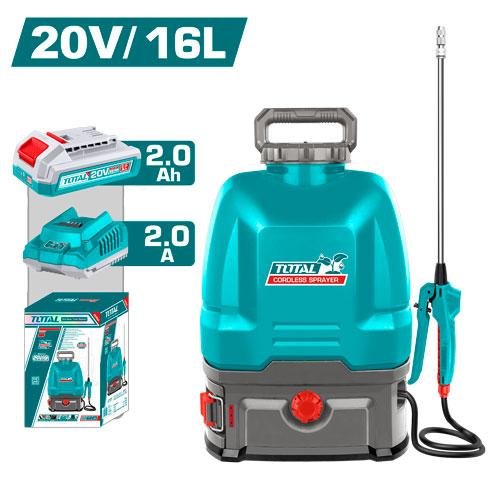 Mochila Pulverizadora a Batería Total 20 V 16 L con Batería y Cargador TSPLI20162 Mochila Pulverizadora a Batería Total 20 V 16 L con Batería y Cargador TSPLI20162