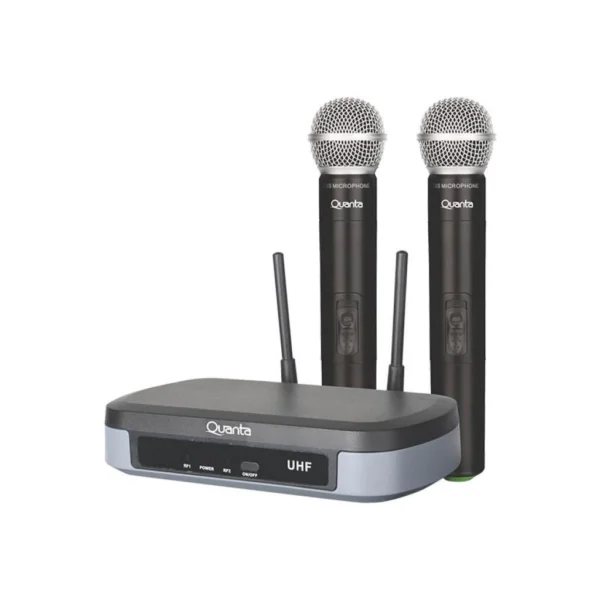 Micrófono Dual Inalámbrico UHF 60 m QTMWU104 Quanta